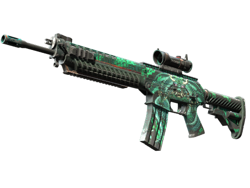 StatTrak™ SG 553 | Dragon Tech (Well-Worn)